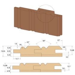 CMT C961 Fréza na obklady Wainscot - D23,8 I19,05 R4 S=12