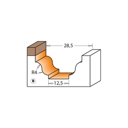 CMT C965B Profilová fréza čelná, ložisko - Profil B, R4 D28,6x14,3 S=8 HM