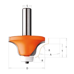 CMT C980 Zaoblovacia fréza na hrany umývadiel CORIAN - R6,35-12,7 D54 S=12