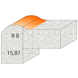 CMT C981 Profilová fréza čelná na hrany CORIAN - D25,4 I12,7 R8 S=12