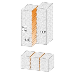 CMT C981 Zvlnená fréza na CORIAN - R4,36 D15,87x51 S=12