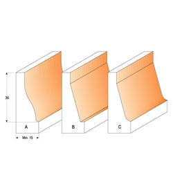 CMT C990 Fréza na výplne - D38x38 t15-18 profil A S=12