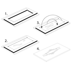 CMT Sada na ornamenty, fréza 3D S=8mm, šablóna KLASIK s rámom