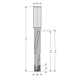 IGM Dlabacia fréza na dvere žiletková HM D16x23 L150mm S=16 Z2