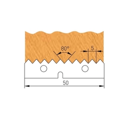 Profilový nôž 50x12x1,5mm ke spárovací fréze série F621