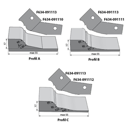 IGM Profilový nôž typ ABC pre F634 bočné