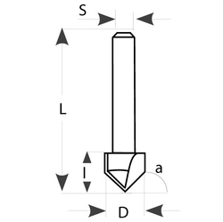 IGM Fachmann M115 Fréza na V drážku - D12,7x12,7x52,7 S=8 HM