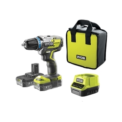 Ryobi R18DDBL-220S 18V bezkomutátorový vrtací šroubovák + 2x 2,0 Ah baterie + nabíječka ONE+