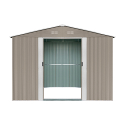 Riwall PRO RMSA 12x10 Brown zahradní domek kovový 3 x 3,7 m se sedlovou střechou hnědý