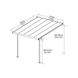 Palram Sierra 3000 antracit 3 x 3 hliníková (montovaná) pergola