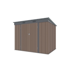 Riwall PRO RMSP 6x8 Brown zahradní domek kovový 2,4 x 1,8 m s pultovou střechou hnědý