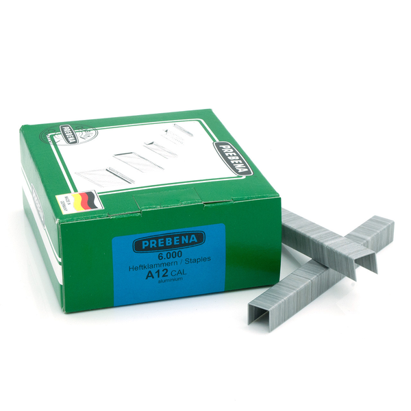 A12CAL Hliníkové spony do sponkovačky výška 12mm, šírka 12,8 mm | Balenie 6 000 ks