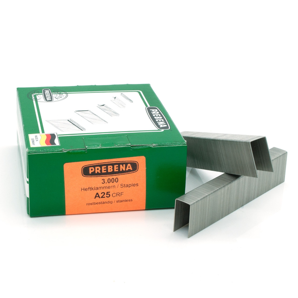 A25CRF Nerezové spony do sponkovačky výška 25mm, šírka 12,8 mm | Balenie 3 000 ks