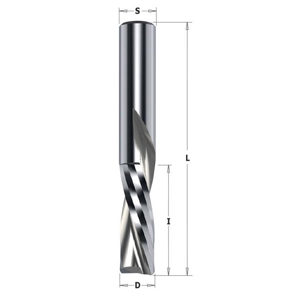 IGM 192 Drážkovacia špirálová fréza negatívna HWM Z2 - D3x12 L50 S=3