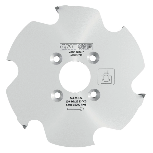 CMT Industrial Kotúč lamelovací pre Lamello P-Systém - D100,4x7 d22 Z6, HW