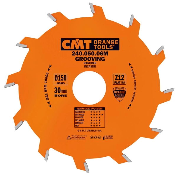 CMT Industrial Drážkovací kotúč - D150x4 d30 Z12 HW