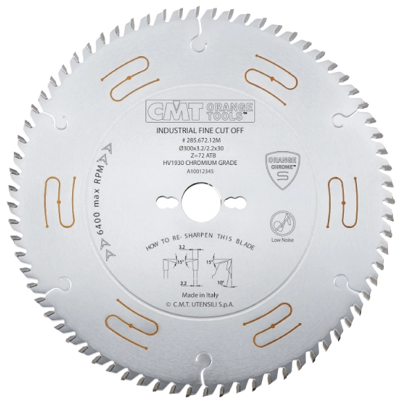 CMT Orange Chrome Pílový kotúč pre pozdĺžne a priečne rezy - D250x3,2 d30 Z40 HW Odhlučnený