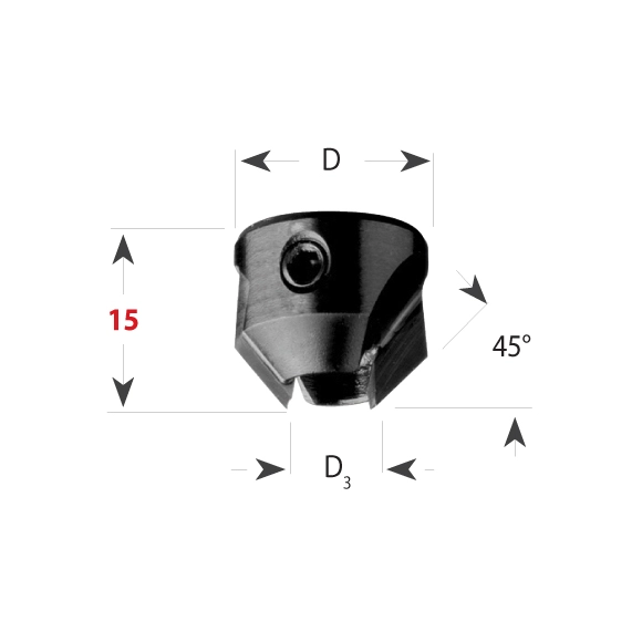 CMT 316 Záhlbník HW pre kolíkovací vrták - D=16 d=7 L