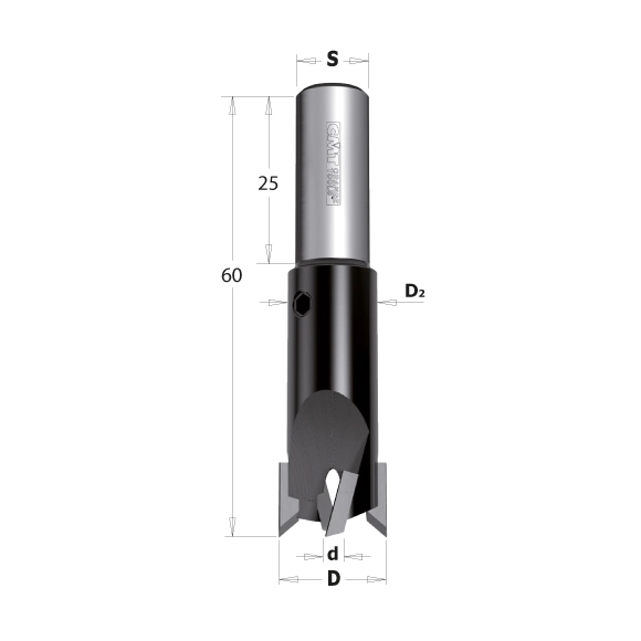 CMT 515 Záhlbník HW so stopkou - d=6 D15 a=90° S=10X25 pravotočivý