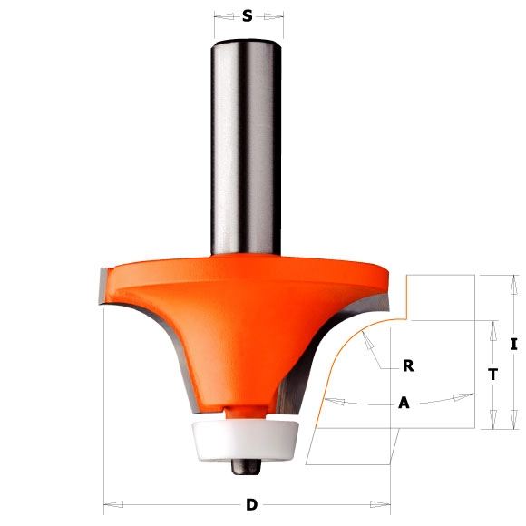 CMT C980 Zaoblovacia fréza na hrany umývadiel CORIAN - R12,7 D54 I25,4 S=12