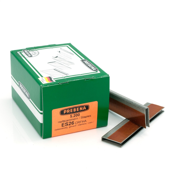 ES26CRFHA Nerezové spony do sponkovačky výška 26mm, šírka 6,0 mm | Balenie 5 200 ks