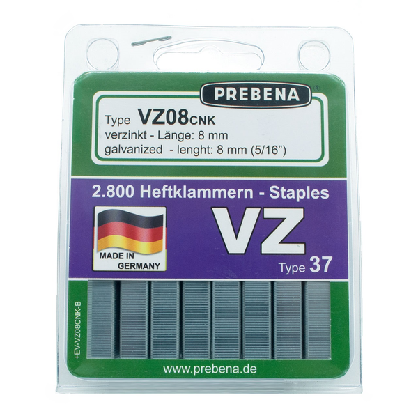 VZ08CNK-B Spony pozinkované – blistrové balenie | dĺžka 8 mm | šírka 10,5 mm | Balenie 2 800 ks