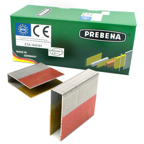 WP160CSVHA-ETA Spony silne pozinkované, živicované (ETA) | dĺžka 160 mm | šírka 11 mm | Balenie 2 180 ks | šírka 26,7 mm